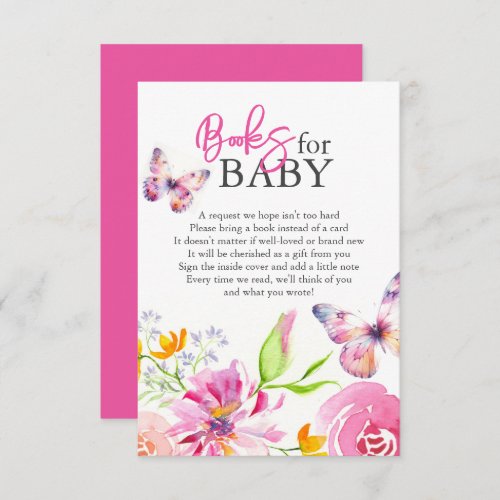 Butterflies and Lullabies Books For Baby Enclosure Card