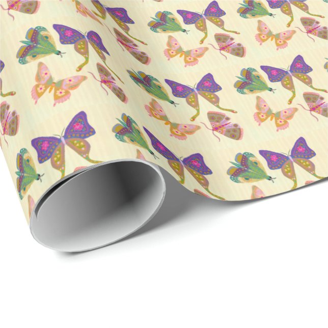 Butterflies and Moths Wrapping Paper (Roll Corner)