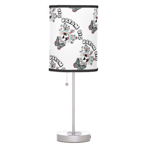 Butterflies and Mushrooms Dream Big positive inspo Table Lamp