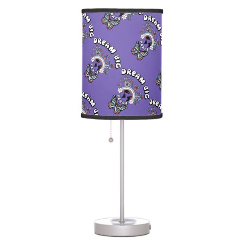 Butterflies and Mushrooms Dream Big positive inspo Table Lamp