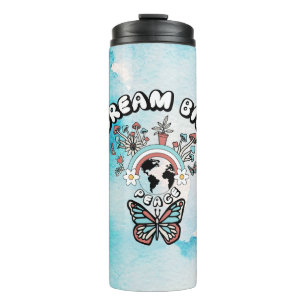 Butterflies and Mushrooms Dream Big positive inspo Thermal Tumbler