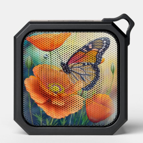 Butterflies and Orange Poppies Botanical Bluetooth Speaker
