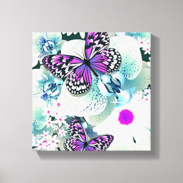 Butterflies and Orchids Canvas Print (Front)