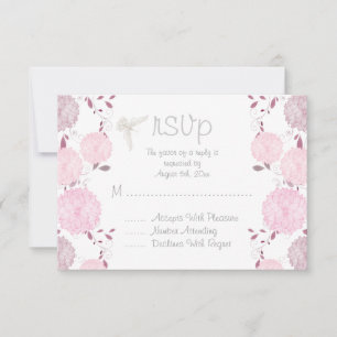 Butterflies and Pink Chrysanthemums RSVP