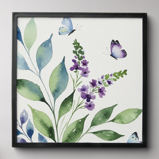 Butterflies and plants peel and stick photo tile (Front Set)