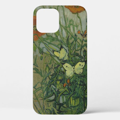 Butterflies and Poppies by Vincent van Gogh iPhone 12 Case