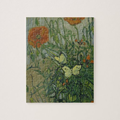 Butterflies and Poppies by Vincent van Gogh Jigsaw Puzzle