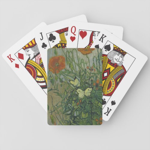 Butterflies and Poppies by Vincent Van Gogh Poker Cards