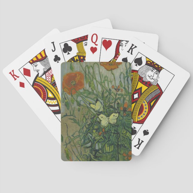 Butterflies and Poppies by Vincent Van Gogh Poker Cards (Back)