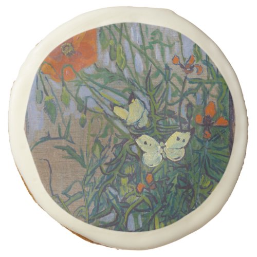 Butterflies and Poppies by Vincent van Gogh Sugar Cookie