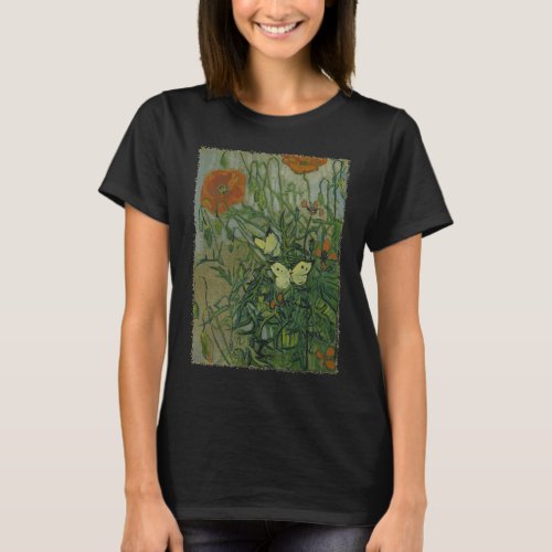 Butterflies and Poppies by Vincent van Gogh T_Shirt