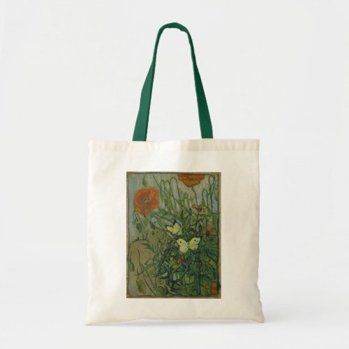 Butterflies and Poppies by Vincent van Gogh Tote Bag