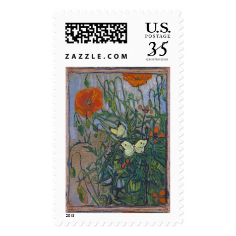 Butterflies and Poppies Postage