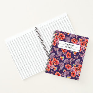 Butterflies and Poppy Flowers Notebook