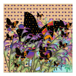 Butterflies And Purple Lenses Novelty Poster