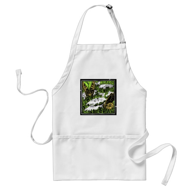 Butterflies and Queen Anne's Lace Adult Apron (Front)
