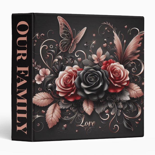 Butterflies and Roses 3 Ring Binder (Front/Spine)