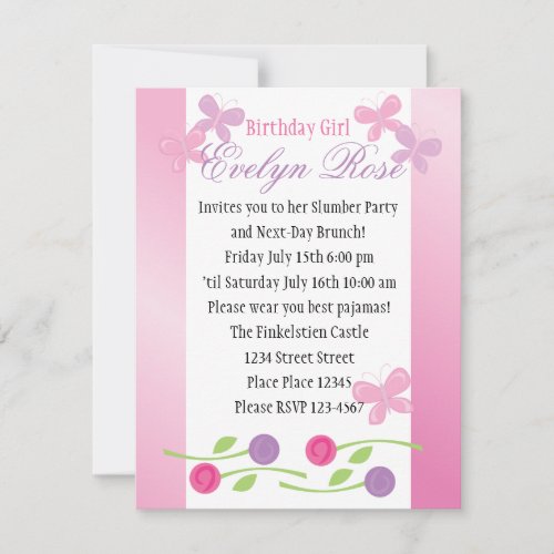 Butterflies and Roses Personalized Invites