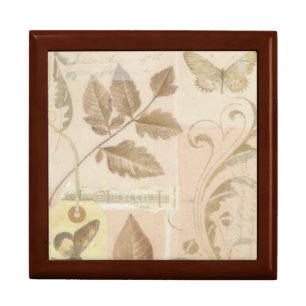 Butterflies and scrolls collage jewelry box
