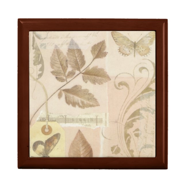 Butterflies and scrolls collage jewelry box (Front)