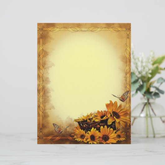 Butterflies and Sunflowers Stationary (Standing Front)