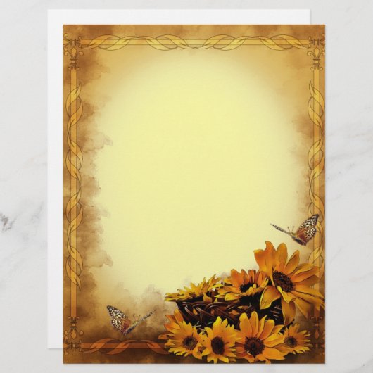 Butterflies and Sunflowers Stationary (Front/Back)