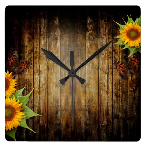 Butterflies and Sunflowers Wall Clock