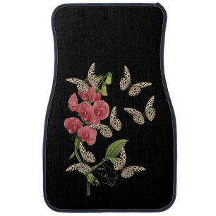 Butterflies And Sweet Pea Flower Car Floor Mat