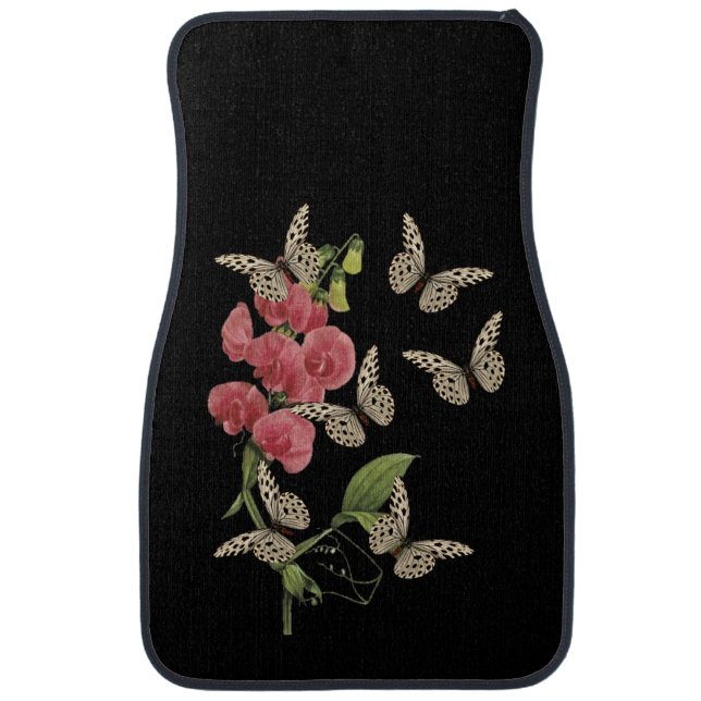 Butterflies And Sweet Pea Flower    Car Floor Mat (Front)