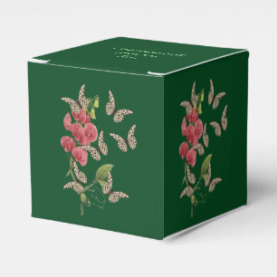 Butterflies And Sweet Pea Flower Personalized Favor Boxes
