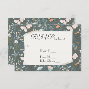 Butterflies and Wildflowers for Wedding RSVP