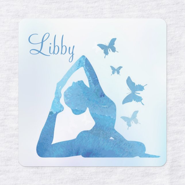Butterflies and Yoga Labels (Design 1)