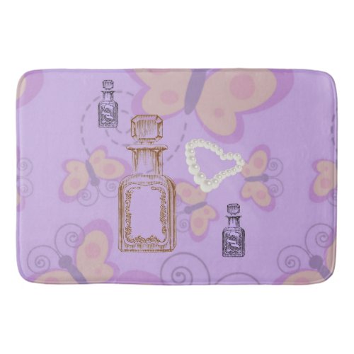 Butterflies ApothecaryPearl Hearts Large Bath Mat