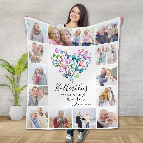 Butterflies Appear When Angels Are Near Photo Fleece Blanket