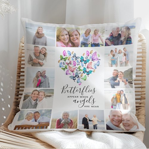 Butterflies Appear When Angels Are Near Photo Throw Pillow