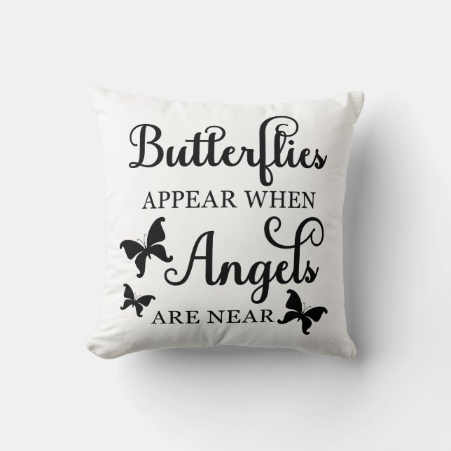 Butterflies Appear When Angles Are Near Throw Pillow (Front)