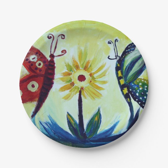 Butterflies Art Custom Paper Plates 7 in (Front)