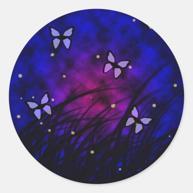 Butterflies at night sticker (Front)