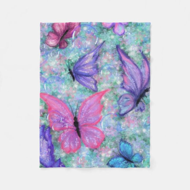Butterflies Baby Fleece Blanket (Front)