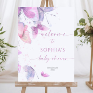 Butterflies Baby Shower Welcome Sign