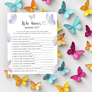 Butterflies baby shower, Who knows mommy best