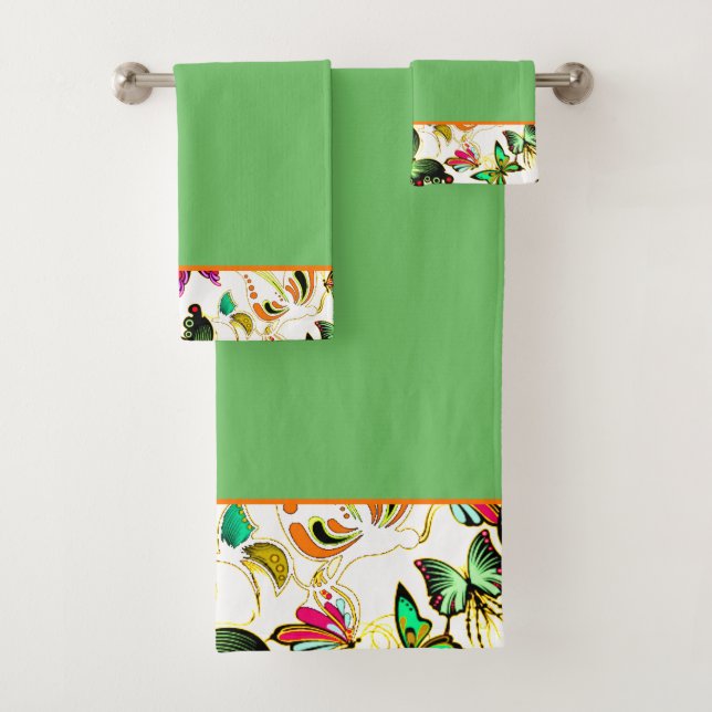 Butterflies Bath Towel Set (Insitu)