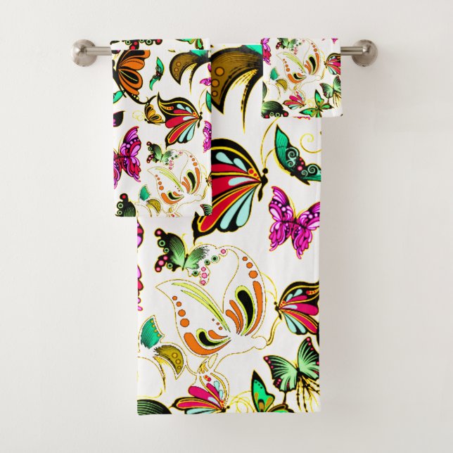 Butterflies Bath Towel Set (Insitu)
