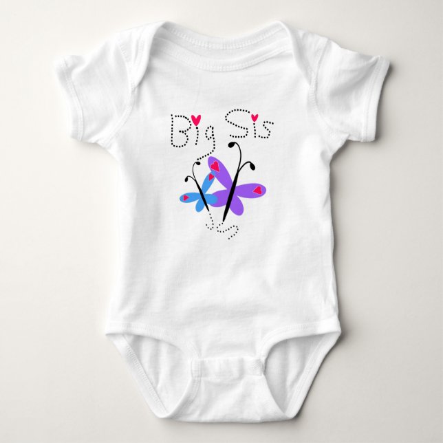 Butterflies Big Sis Baby Bodysuit (Front)