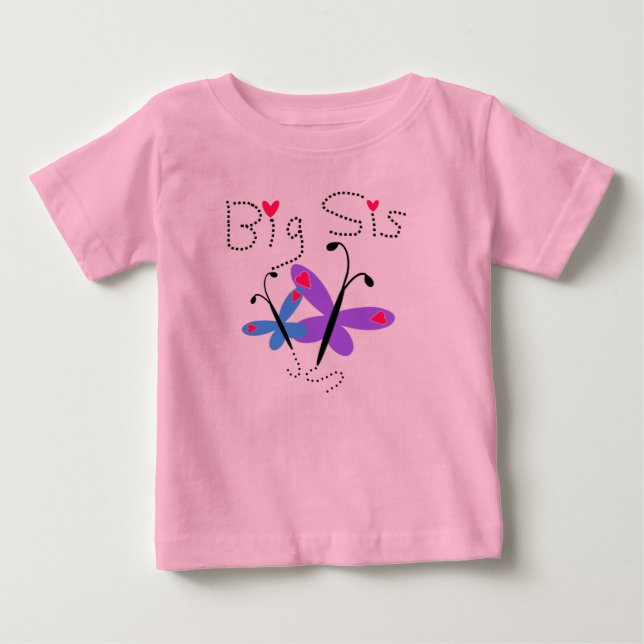 Butterflies Big Sis Baby T-Shirt (Front)