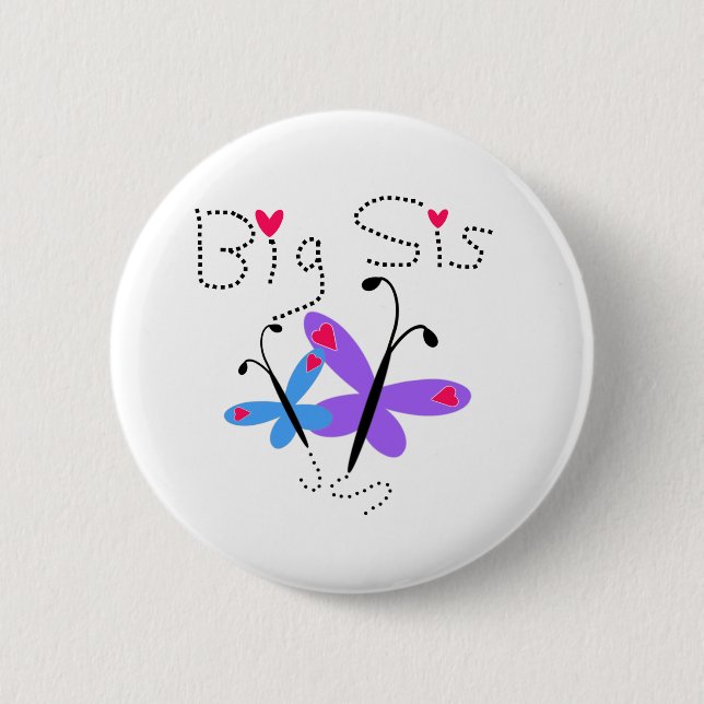 Butterflies Big Sis Pinback Button (Front)