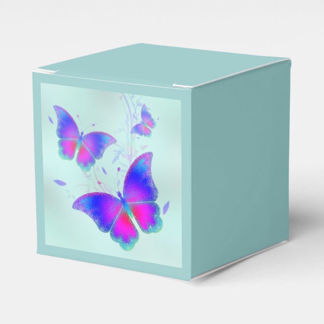 Butterflies Birthday Favor Boxes (Front Side)