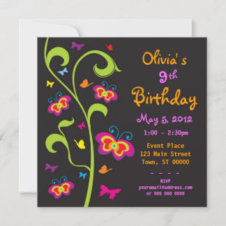 Butterflies Birthday Invitation