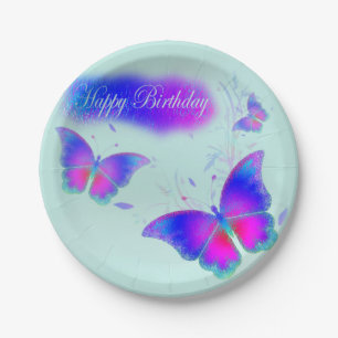 Butterflies Birthday Paper Plates