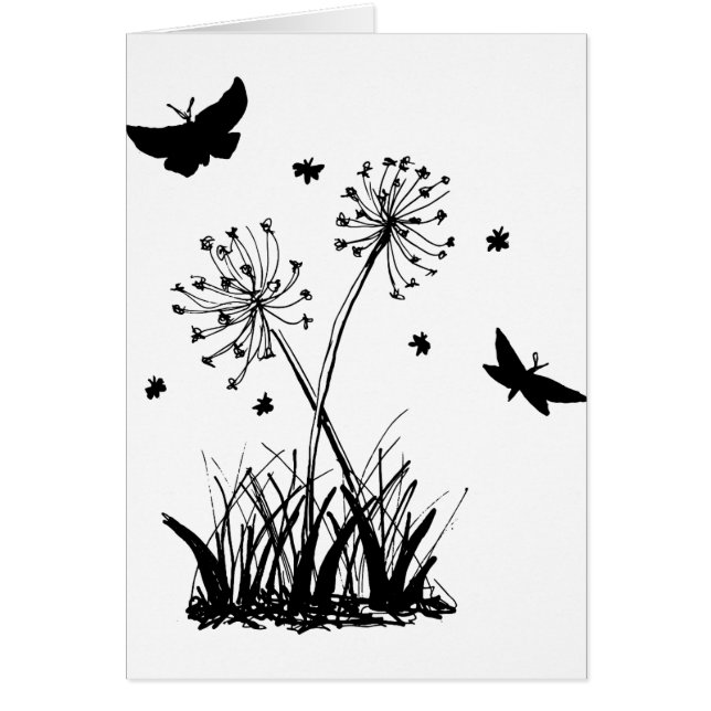 butterflies black and white cards (Front)